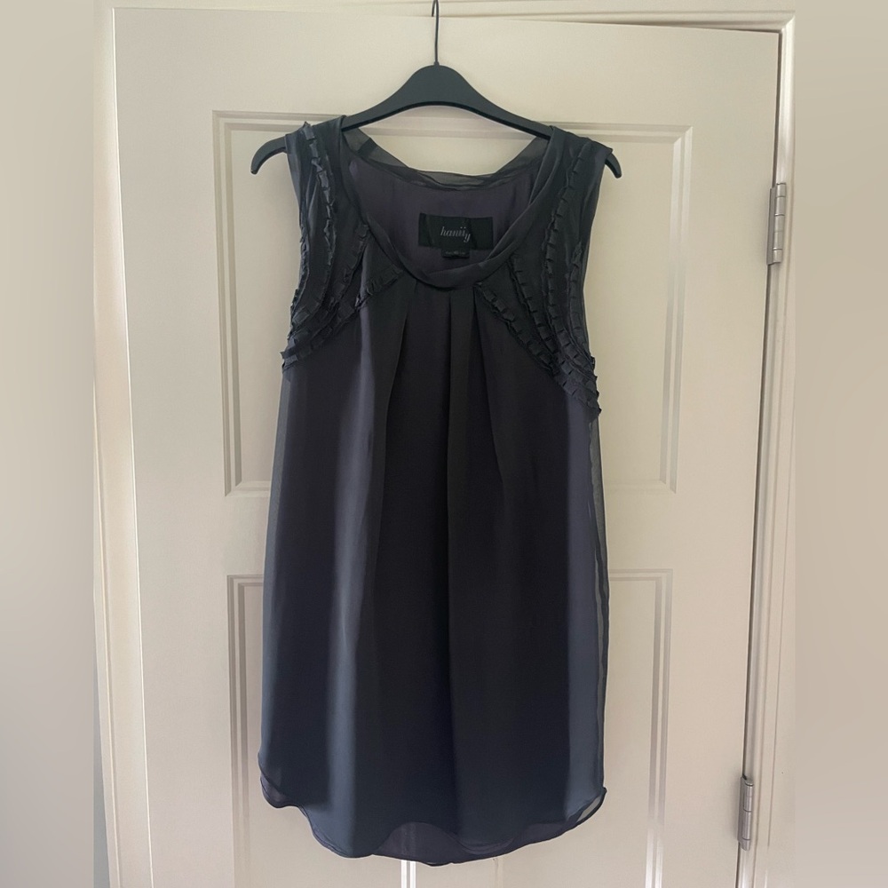 silk gray/black dress. Worn twice